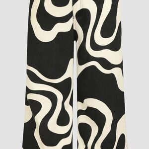 Cider Black and (Egg Shell) White  Wide Leg Pants